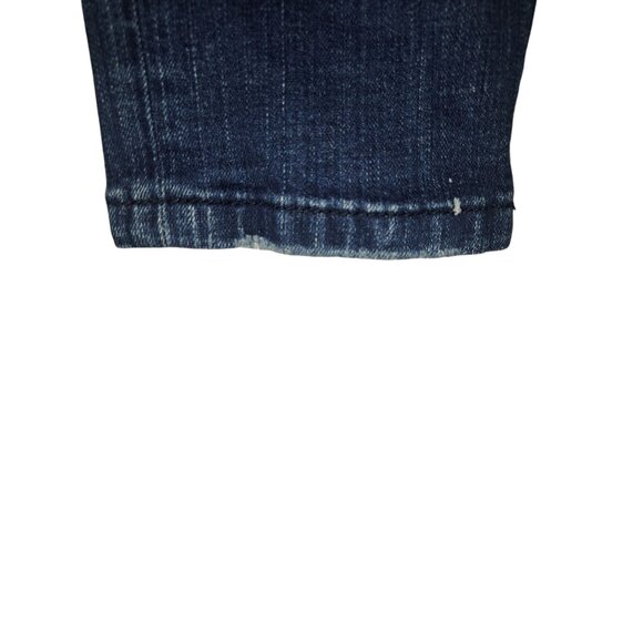 Legendary Rawalty Distressed Blue Denim Jeans With Red Applique Patch Size 36x32 - Picture 7 of 14